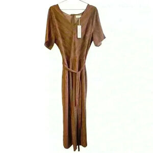 Roolee Orange Short Sleeve Stripped Jumpsuit Size XXL NEW